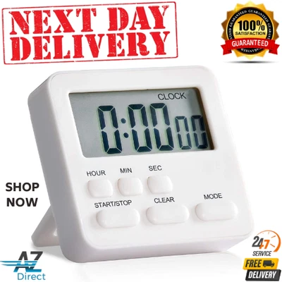 £5.33 • Buy Best SK Depot 24-Hours Digital Kitchen Timer, Large Display, Loud Alarm (White)