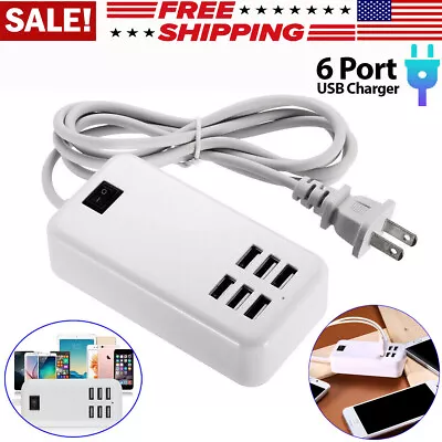 Multi Port USB Charger 6 Ports Adapter Travel Hub AC Power Supply US Plug • $9.69