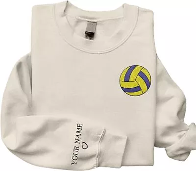 Personalized Volleyball Embroidered Sweatshirt For Women Volleyball Mom Long Sl • $31.99