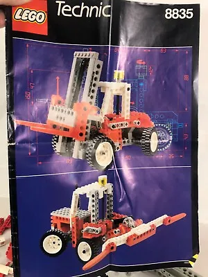 Lego Technic 8835 Red White Tractor Forklift Building Toy Set - Assorted Pieces • $49