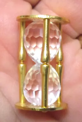 Swarovski Miniature Crystal Hourglass Gold Tone 1980's - Excellent • $19.75