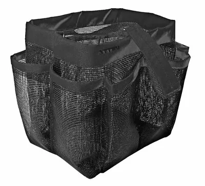 1pc Mesh Shower Bathroom Basket Bag Quick Dry Breathable Tote Black • $6.12