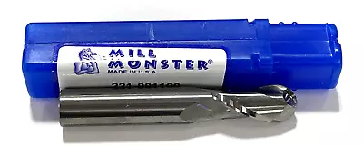 Mill Monster 7/16  Carbide Ball Nose End Mill 2 Flute Regular Length 221-001100 • $155.99