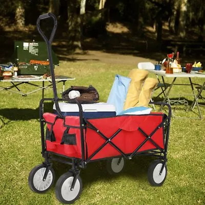 150 KG Foldable Hand Cart Garden Wagon Trolley Beach Camping Outdoor Wheelbarrow • £36.99