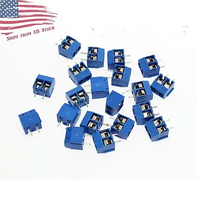 10 Pcs 2-Pin Screw Terminal Block Connector 5.08mm Pitch PCB Mount Blue 10X • $5.69