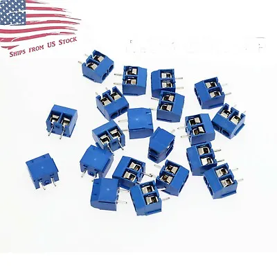 $9.89 • Buy 100 Pcs 2-Pin Screw Terminal Block Connector 5.08mm Pitch PCB Mount Blue 100X US