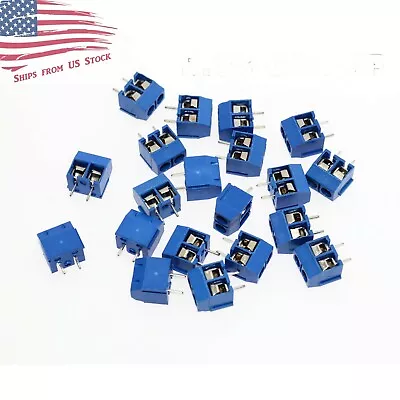 $9.89 • Buy 100 Pcs 2-Pin Screw Terminal Block Connector 5.08mm Pitch PCB Mount Blue 100X US