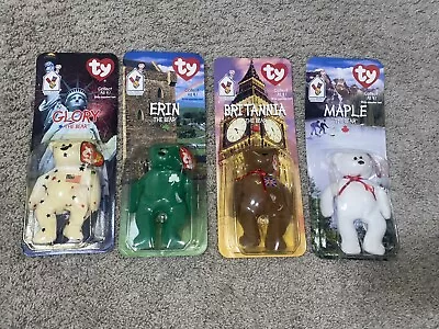 TY Beanie Babies Mcdonalds International Bears Set Of (4) With Errors RARE NIB. • $750