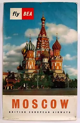 Bea - Moscow - British European Airways - Original Poster - Rare -1958 • $425.15