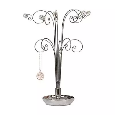 HOHIYA 14.8 Inch Necklace Holder Stand Wardrobe Jewellery Tree Hanger Organiser • £23.79