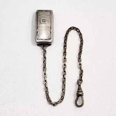 Vintage HICKOK Beltogram Mens Silverplate Belt Loop Watch Chain W Fob G Initial • $18.79