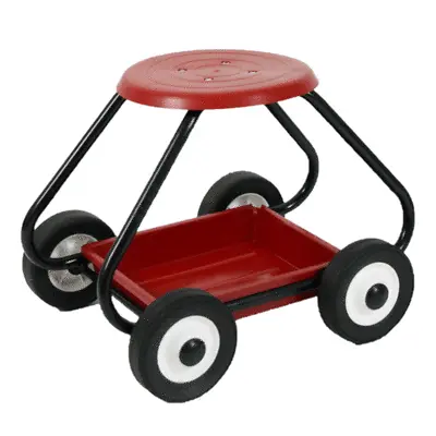 Red Bullbarrow Garden Scoot Garden Seat On Wheels Chair Trolley Weeding Edges • £37.99