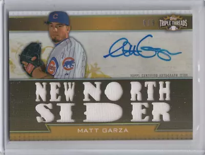 2011 Topps Triple Threads Gold Autograph MATT GARZA Jersey/Auto #6/9 Cubs • $9.99