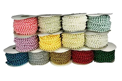 6MM Faux Pearl Plastic 6MM BEADS On A String Craft ROLL 12 YARDS • $5.91