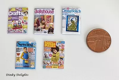 Dolls House Miniature 5 Craft Magazines (DD139) Additional Items P&P FREE • £2.80