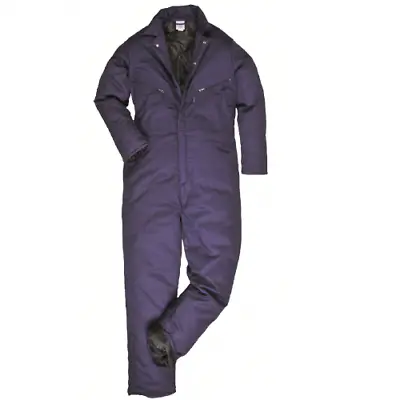  Lined Overall Mens Padded Coverall Navy Boilersuit Work Suit Portwest S816  • £45.99