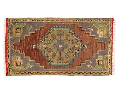 Small Vintage Turkish Boho Bohemien Moroccan Tribal Bath Doormat 2x3 Rug Carpet • £68.72