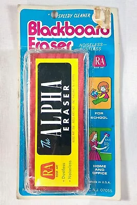 Vtg Chalkboard ALPHA ERASER Felt Dustless Noiseless ~ Rose Art USA ~ Sealed • $12.95