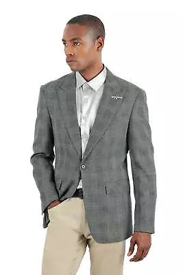 BARABAS Men's Peak Lapel Checkered Plaid Blazer Sport Coat 3BL10 • $260