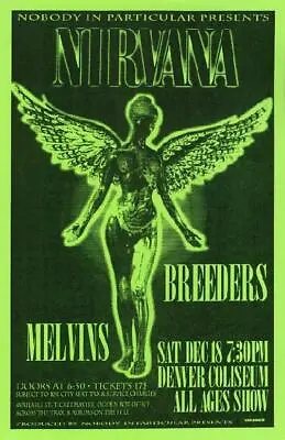$10 • Buy NEW NIRVANA - BREEDERS - MELVINS Rock Concert Poster 