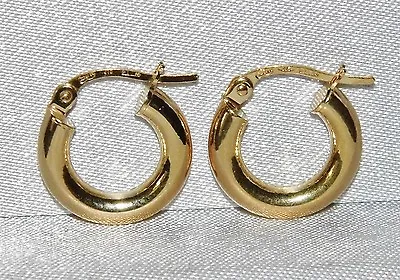 9ct Gold Plain Creole Hoop Ladies Earrings ~ • £49.95