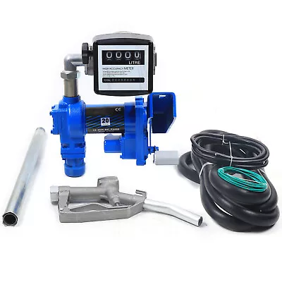 Fuel Transfer Pump Diesel Gas Pump W/ Oil Meter DC 12V 20 GPM Anti-Explosive • $207