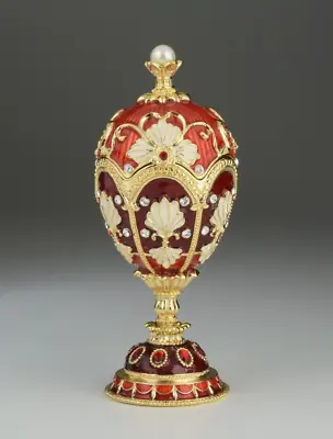 Keren Kopal Red Music Egg  Trinket Box Decorated With Austrian Crystals • $138