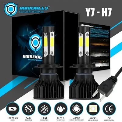 4-sides H7 LED Headlight Bulb Kit Hi/Low Beam Fog 6500K White Super Bright Power • $23.99