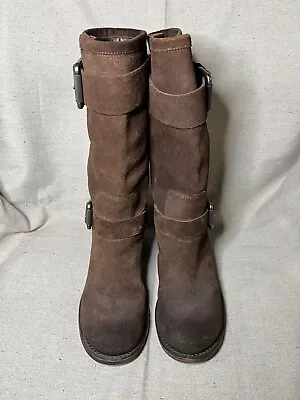 Size 7.5 - Women's Vera Wang Lavender Boots Vero Cuoio Brown Suede • $60