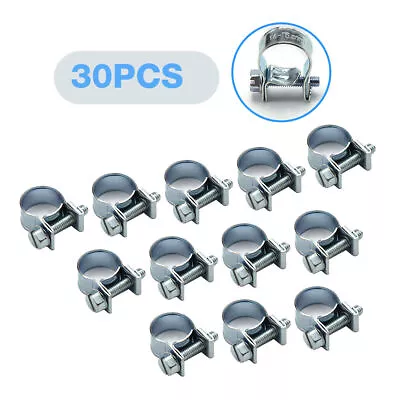 30 Pcs 1/4  5/16  3/8  Fuel Injection Gas Line Steel Hose Clamps Clip Pipe Clamp • $17