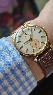 Vintage Omega 14k Gold Men's Hand-Winding Watch 1957 WHAT A BEAUTY ! • $404