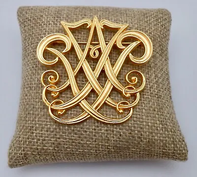 Vtg MUSEUM REPRODUCTIONS Russian Peter The Great Monogram Cypher Pin Brooch  P19 • $27.30