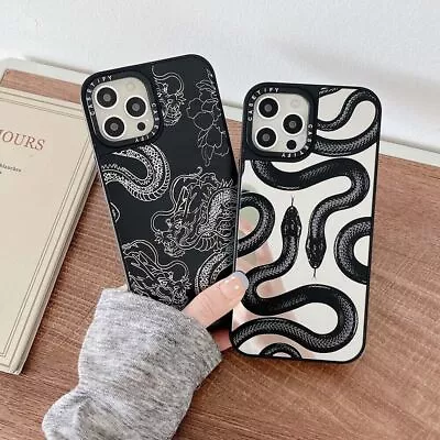 For IPhone 13 12 14 Pro 14 Plus 11 Vintage Snake Dragon Totem Pattern Phone • $9.01