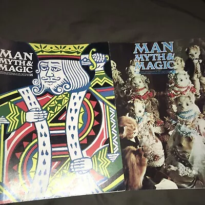 MAN MYTH & MAGIC Magazine LOT #14 #15 Edgar Cayce Cats Cargo Cults • $16.61