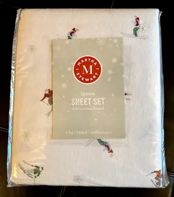 Martha Stewart Queen Flannel Skiing Sheet Set • $109.99