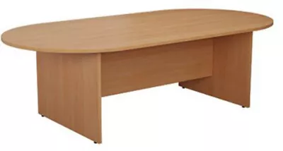 Jemini D-End Meeting Table 2400x1000x730mm Beech KF816708 • £533.45