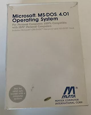 Microsoft MS-DOS Operating System Version 4.01 On 5.25  Floppy Disks MINTEK CORP • $32.99