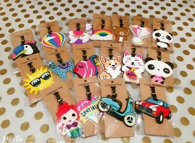 60+ Large Silicone Cute Luggage Baggage Travel Tags  Address Suitcase Alpaca UK • £3.59