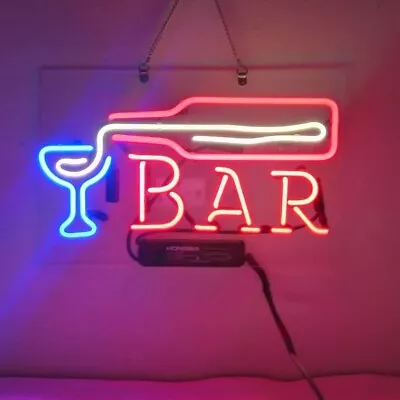 US STOCK 14 X10  Bar Bottle Martini Acrylic Neon Sign Light Lamp Decor Cave JY • $79.98