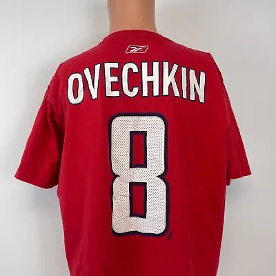 Reebok Alex Ovechkin Washington Capitals Jersey T Shirt NHL Hockey Size L • $20.99