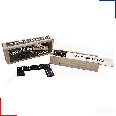 £5.99 • Buy Traditional Wooden Box Dominoes Set Of 28 Fun Children Classic Domino Game