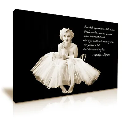 Marilyn Monroe Ballerina Quote Modern Canvas Wall Art ~ 5 Size • $16.41