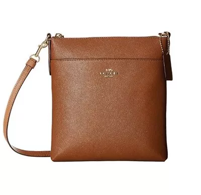 Coach Textured Crossgrain Leather Courier Messenger Saddle Brown Crossbody Bag • $55