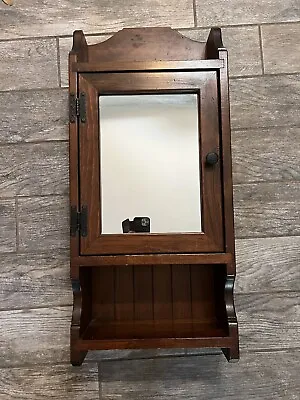 Bathroom Wall Cabinet  Small Apothecary Medicine Foyer Wood 36.5”x15.5 Vintage • $323.74