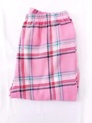 Pure Cotton Pyjama Bottoms Women's Pink Check Size 10 Ex-Chainstore Brand New PJ • £5.45