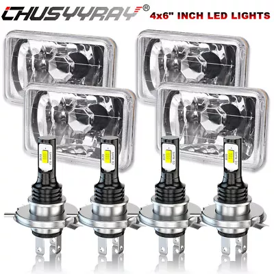 FOUR(x4) 4x6  H4 Glass Headlights Conversion Halogen Semi Sealed Kit HID & LED • $189.99