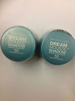 2 X Maybelline Dream Mousse Eye Shadow TURQUOISE BREEZE #55 NEW AND SEALED. • $16.79