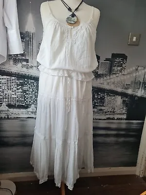 £7 • Buy Rocha John Rocha Size 16 White Cotton Dress Size 16
