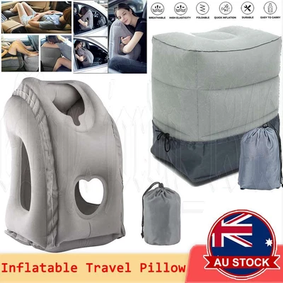 $14.95 • Buy Inflatable Air Cushion Travel Pillow For Airplane Office Nap Neck Head Chin AU