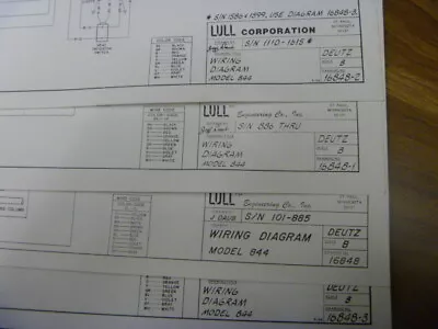 Lull 844 Telehandler Forklift Deutz Engine Electrical Wiring Diagram Manual • $119.92